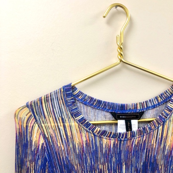 BCBMAXAZRIA Multicolored Tissue Tee Top - Picture 2 of 11